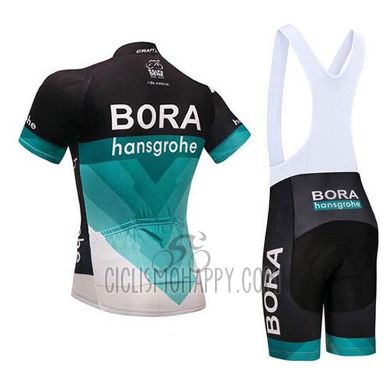 Bora Cycling Jersey Bib Short 2018 Short Sleeve Black and Teal